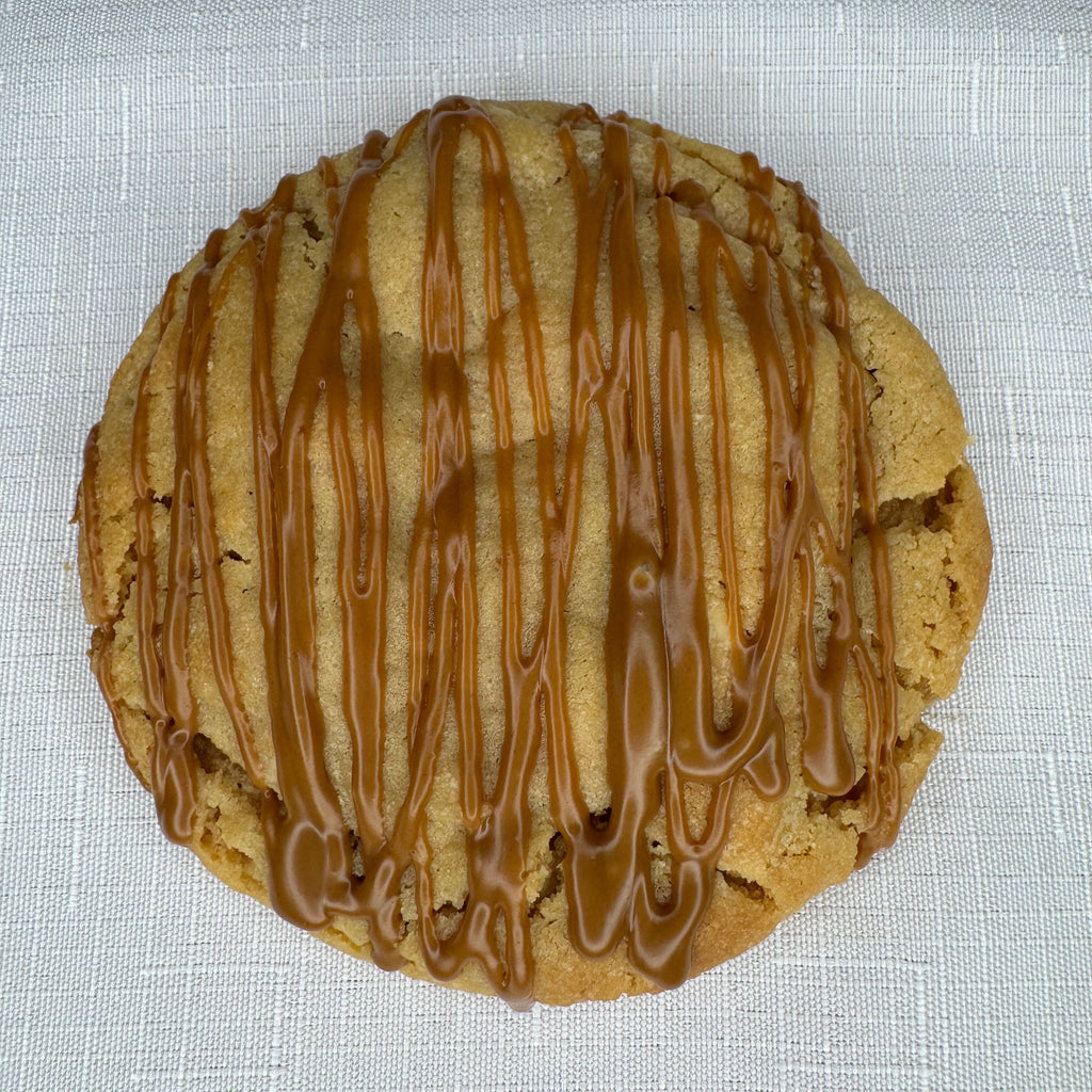 Biscoff stuffed white choc chip cookie